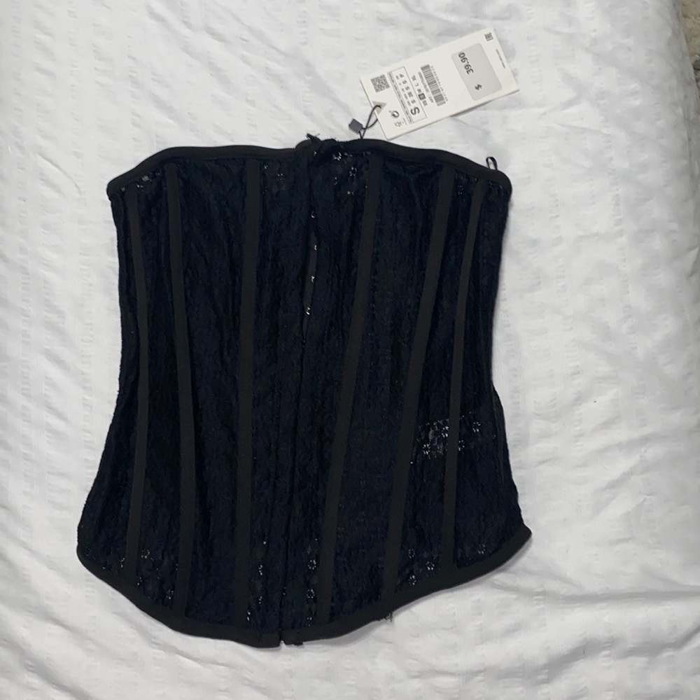 Zara black lace corset size small